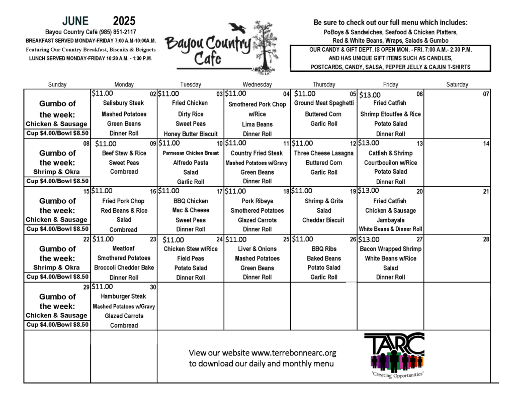 Bayou Country Cafe TARC Bayou country cafe tarc